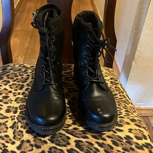 Black combat boots
